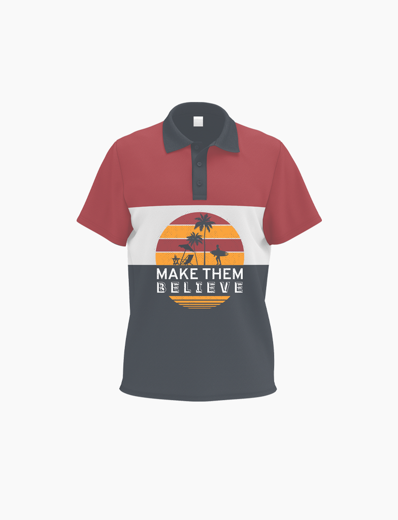 Make Them Believe Polo Tshirt-S-Pesto
