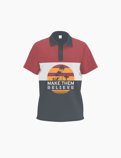 [make them believe polo tshirt-S-Pesto] Make Them Believe Polo Tshirt-S-Pesto